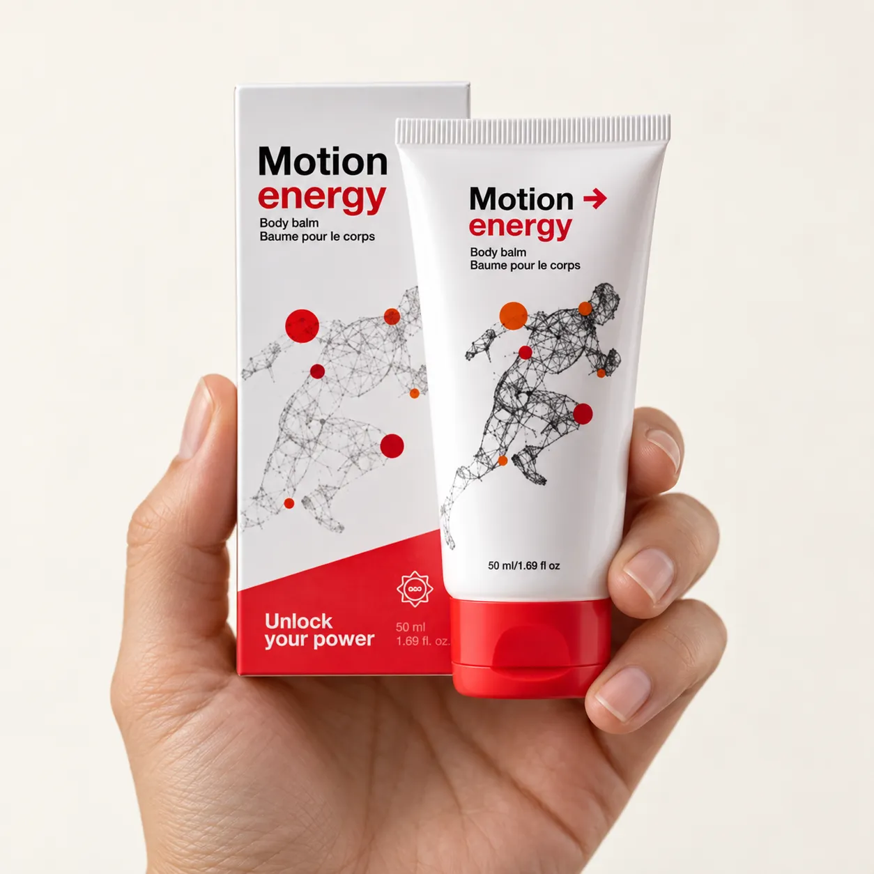 Motion Energy — the package held in a hand