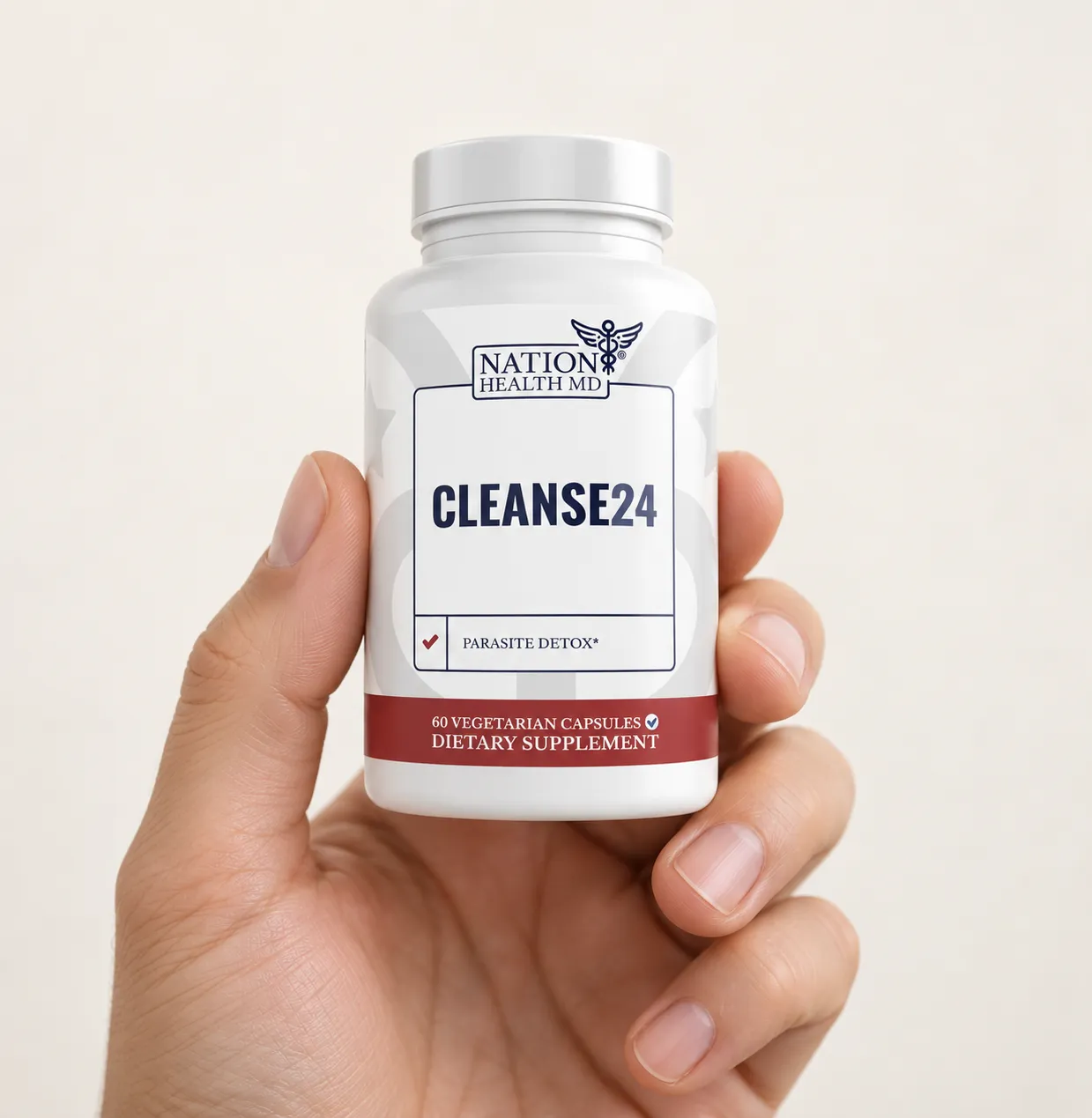 Cleanse 24 VSL — the package held in a hand