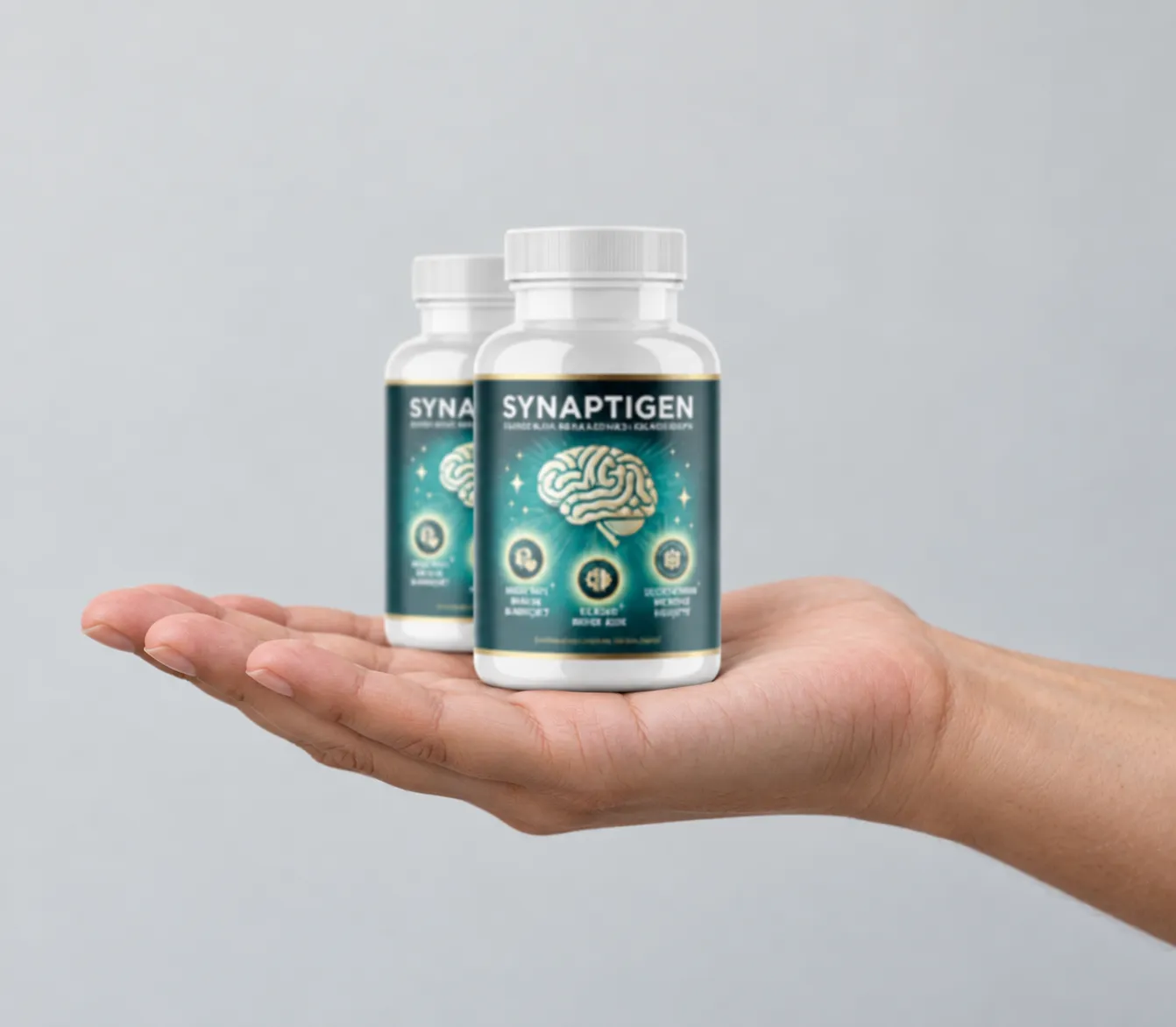 Synaptigen — the package held in a hand