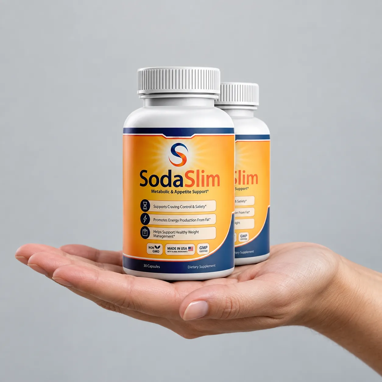 SodaSlim — the package held in a hand