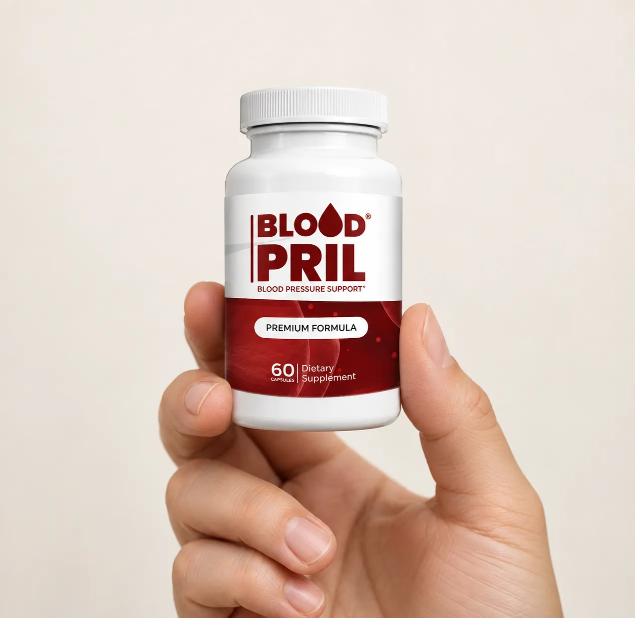 Bloodpril — the package held in a hand